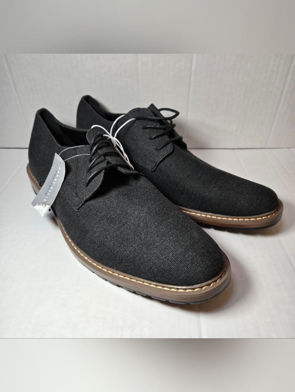 Men's Perry Ellis Gray Fabric Casual Oxford Shoes